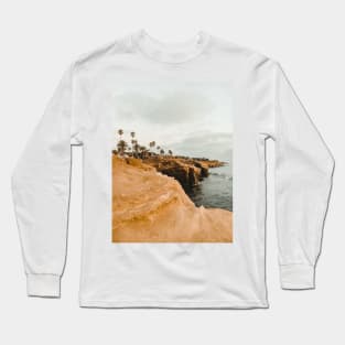 Sunset Cliffs and Palm Trees, California Long Sleeve T-Shirt